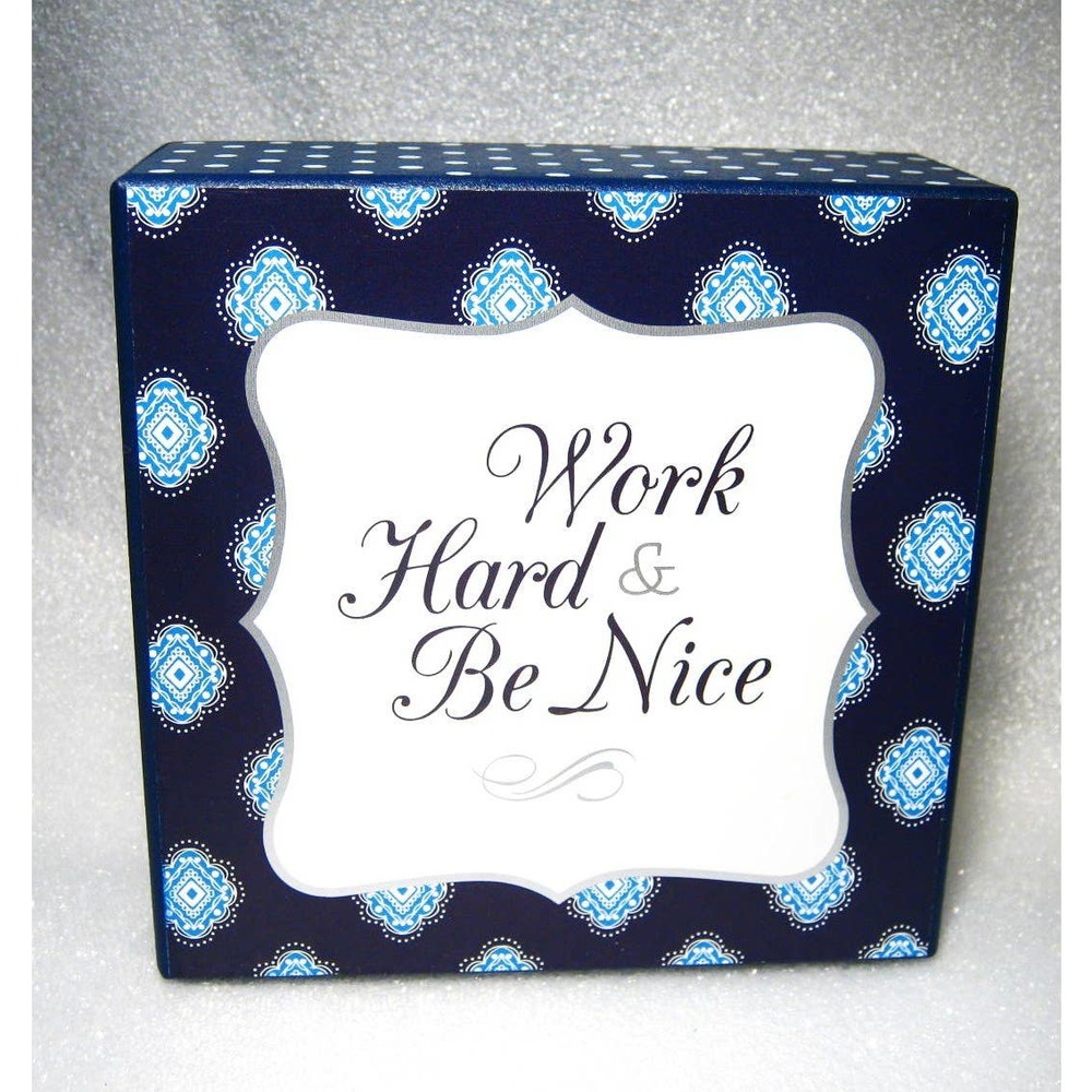 Motivational Wood Block Novelty Desk Tabletop Shelf Box Sign  5x5 inch